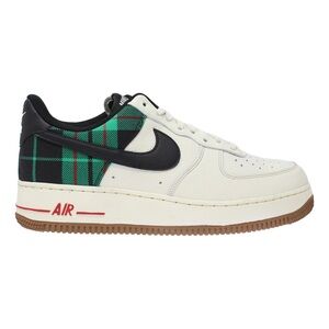 NWT Nike Men's Air Force 1 ‘07 LX  in Pale Ivory/Black-Stadium Green Plaid